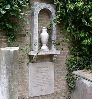 Herrera's grave in the Anglican section of the island cemetery, San Michele, in Venice.